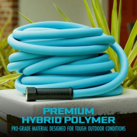 Aqua Joe 50ft Professional-Grade Hybrid Polymer Garden Hose with Dual Swivel Grips, 500-PSI Burst Rating | Aqua Joe
