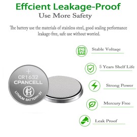 CPANCELL CR1632 3V Lithium Batteries High Capacity Battery (5 Count)