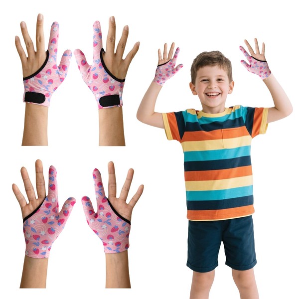 4 x Thumb Sucking Guard Gloves, Children's Chew Compression Gloves,