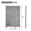 3 Panel Wood Room Divider 5.7 Ft Tall Privacy Wall