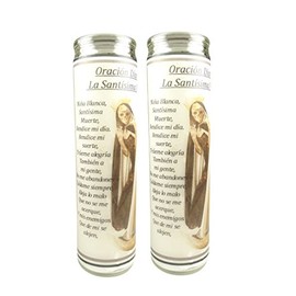 Santa Muerte Santisima Muerte Holy Death 2 Daily Prayer Candles with Pocket Card 2 Veladoras De La Santa Muerte Incluye Postal de Bolsillo