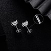 Princess Cut Cubic Zirconia 925 Sterling Silver Post Stud Earrings