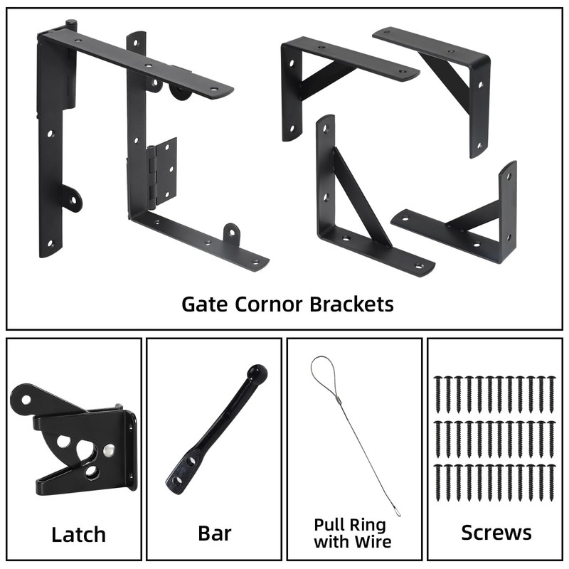 2 Sets Gate Kit Gate Corner Brace Bracket Heavy Duty