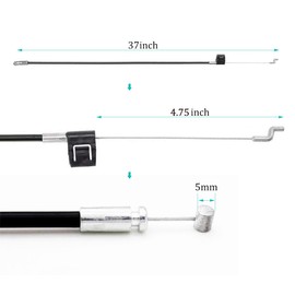ttmagic Universal Recliner Release Cable Replacement Part, Sofa Couch Recliner Pull Cable 37inch, 5mm Cable Barrel End S-Shaped Hook Exposed Cable (4.75 in Length)