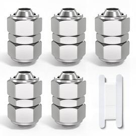 Bwintech 5 Pcs 8mm Straight Push to Connect Lock Nut Tube Pneumatic Fitting,2 Way Nickel Plated Brass Quick KPU8 Air Line Adapter