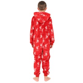Liverpool Football Club Boys Red Fleece Sleepsuit Kids All in One (12-13 Years)