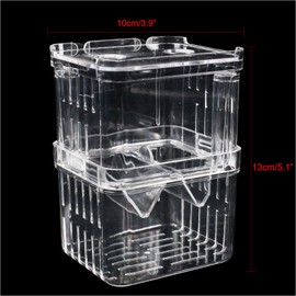 Caylingdee Aquarium Fish Breeder Box Acrylic Fish Breeding Tanks Fish Isolation Breeding Box Hatching Incubator Box for Baby Fish Shrimp Clownfish Guppy with 2 Suction Cups