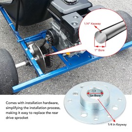 Generic 1 Inch Bore 1/4 Inch Keyway Heavy Duty Rear Sprocket Drum Brake Hub Adapter Replacement for Predator 212 196 6.5 Go Kart, Dune Buggies