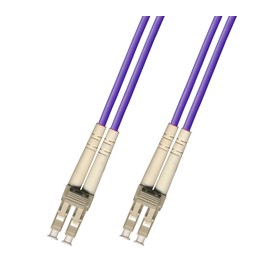 RiteAV - OM4 LC to LC 100G Violet Duplex Multimode Fiber Optic Patch Cable Cord (50/125) (Purple 5M (15 feet))