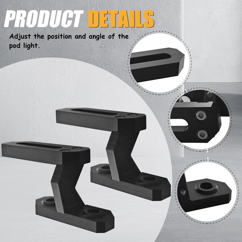 Dual A-Pillar Light Mount Off-Road Ditch Lights Mounting Brackets Compatible