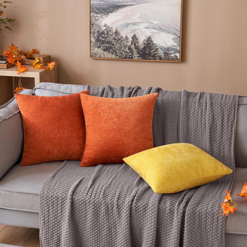 MIULEE Pack of 2 Mustard Yellow Decorative Pillow Covers 20X20