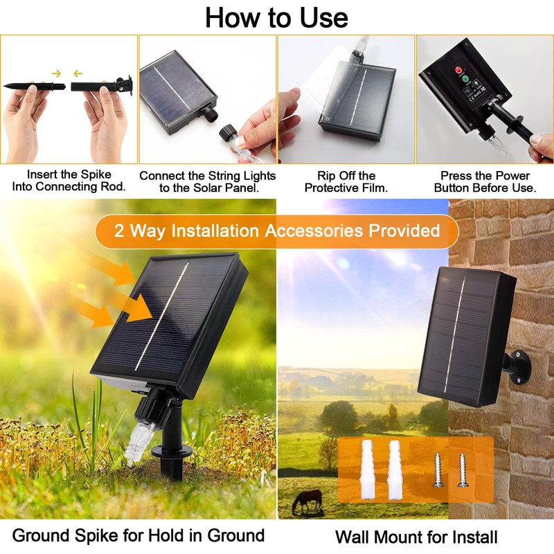 Acxilexy 96LED Solar Net Lights Outdoor, 4.9 Ft x 4.9