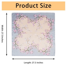 Eohak 27''x27'' Square Satin Scarf Floral Print Neck Scarfs Bandana Hair Wraps Scarf for Women