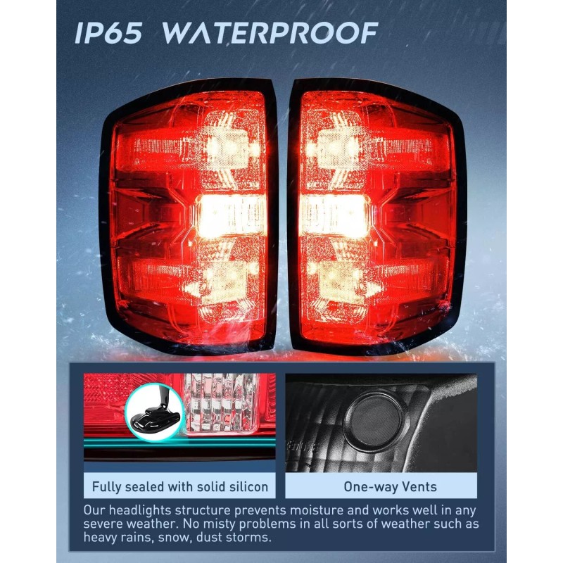 Nilight Taillight Assembly for 2014-2019 Chevy Silverado 1500 2500 HD