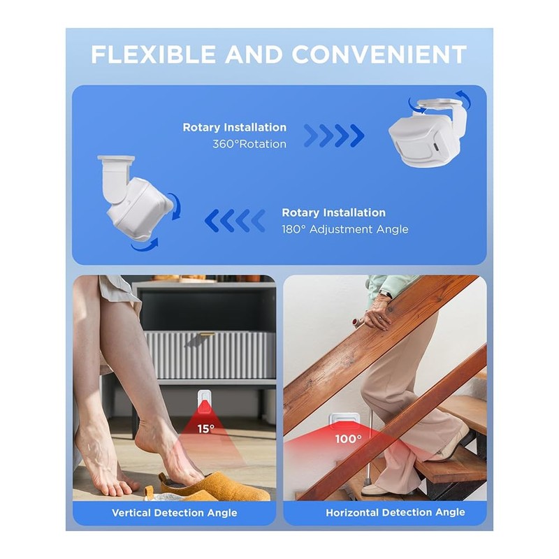 Snblzhef Bed Alarms for Elderly Dementia Patients - Wireless Motion