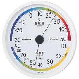 enpekkusu Weather Meter, Temperature and Humidity Meter, esupasu Hygrometer Wall Made in Japan White TM – 2331