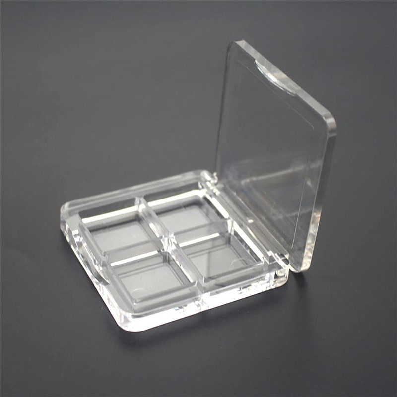 luzen 3Pcs Empty Eyeshadow Palette Box Clear Plastic DIY Refillable