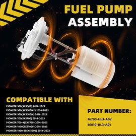 HXYBBGS 16700-HL3-A02 Fuel Pump Assembly Fuel Pump Module Assembly Fits for 2014-2021 Pioneer 700, Fits for 2016-2021 Pioneer 1000, Replace OE 16010-HL3-A01