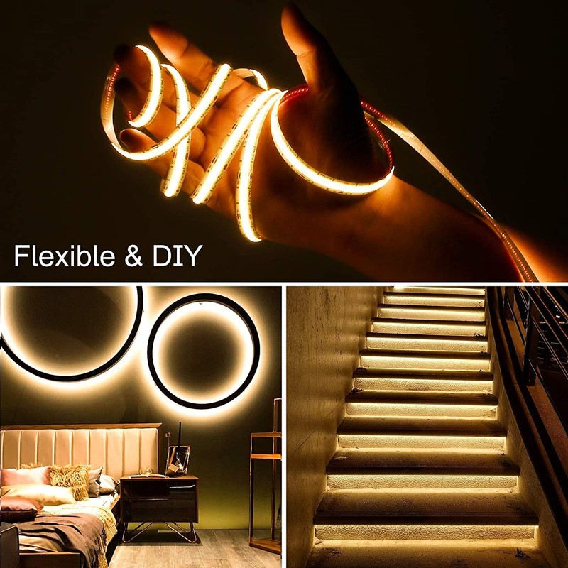 PAUTIX COB LED Strip Light White CCT Tunable 3200LEDs,CRI90+ 16.4ft/5m