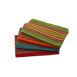 Neolino Kitchen Dish Towels, Salsa Stripe, 100% Natural Absorbent Cotton (Size 28 x 16 inches), Pack of 4-Multi Color