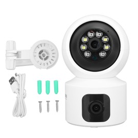 Indoor Security Camera 2160x1920 Dual Lens 2 Way Talk Night Vision 360 Degree Panorama Motion Detection WiFi Pet Camera for Home
