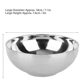 QANYEGN 1000 ml Stainless Steel Bowl, Metal Mixing Bowls, Double-Walled Multi-Purpose Serving Bowls for Serving, Cooking, Baking, Storage, Grande