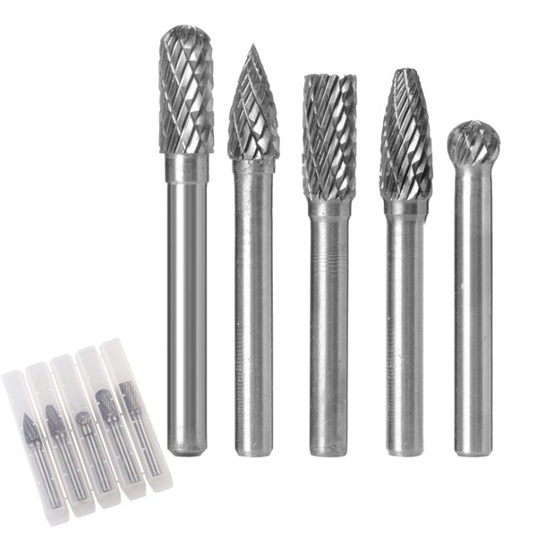 5-Piece Rotary Cutter Set, Carbide Burr Set, Tungsten Carbide Grinding