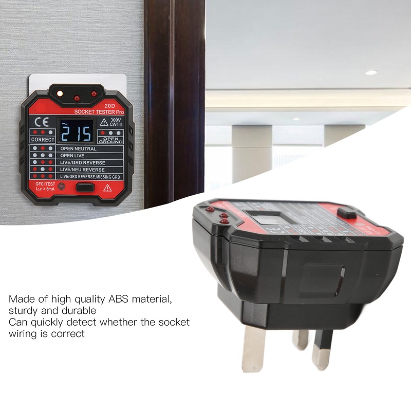 20D Leakage Socket Tester Socket Detector Electric Circuit Live Wire