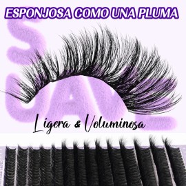 Extensiones De Pestañas Kit Con Efecto 3d Gruesas Individuales B&q 90d 10-18mm Longitudes Mixtas Curvatura D