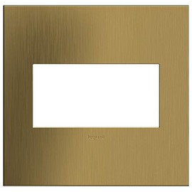 Legrand adorne Brushed Satin Brass, 2-Gang Wall Plate, AWC2GBSB4