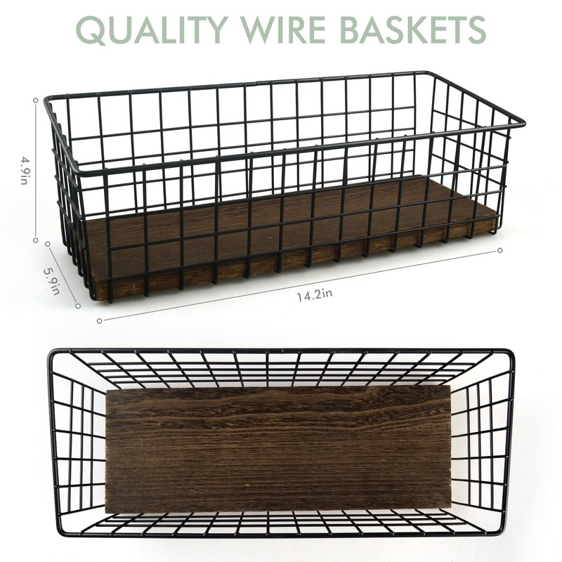 Toilet Paper Basket 1 Pack 14" Toilet Tank Tray Rustic