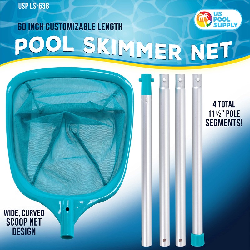 U.S. Pool Supply Swimming Pool 5 Foot Leaf Skimmer Net