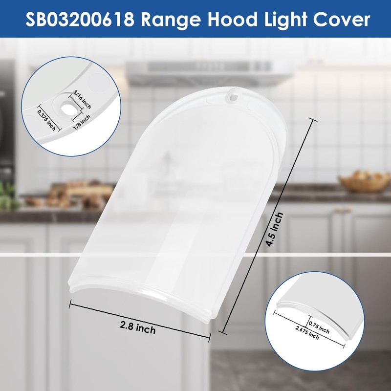 SB03200618 Range Hood Light Diffuser Lens Cover Replacement Compatible with