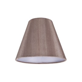 Aspen Creative 32002-6A Small Hardback Empire Shape Chandelier Clip-On Lamp Shade Set (6 Pack), Transitional Design in Taupe, 6" bottom width (3" x 6" x 5")