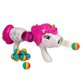 Hog Wild Unicorn Power Popper Foam Blaster Toy - Rapid Fire Rainbow Ball Shooter Blasts Up to 8 Foam Balls - Indoor or Outdoor Play - 4+