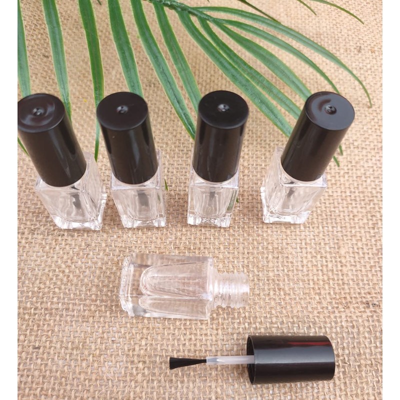 Ebonee 5ml Transparent Empty DIY Nail Polish Bottles Containers for