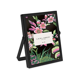Laura Ashley - Marco de fotos plano de metal negro de 2 x 3 pulgadas (vertical) con soporte de caballete extraíble, hecho para mesa, encimera, estante y computadora (2 x 3, negro)