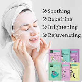 Face Masks Skincare Set for Girl,Moisturizing Collagen Facial Masks for Women Home Spa,Hyaluronic Acid Face Mask - Pore Minimizing,Elasticity Enhancing,Firming,Moisturizing,Oil Contral 25ml (6 Pack)