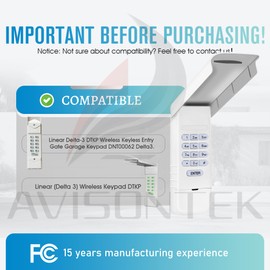 1Pack - Linear Delta 3 DTKP Garage Door Opener Keypad DNT00062 3-Year-Warranty
