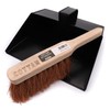 COTTAM Heavy Duty Metal Dustpan (Black) With Handle & Soft