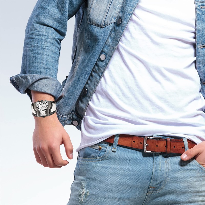 JewelryWe Men's Watches Analogue Quartz Casual Watch Leather Strap Watch