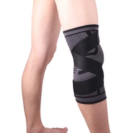 AA-02 Belt Knee Brace 1pc for Hiking, Gym, Tennis 00XL-Black XL 2ea