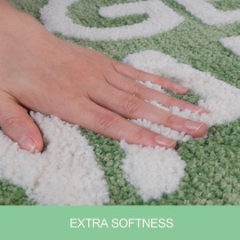 BOVEU Get Naked Bath Mat Bathroom Rugs - 32" x 20" Absorbent Soft Funny Bath Rugs, Machine Washable Floor Mats for Sink Non Slip, Light Green