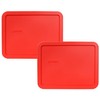 Pyrex 7211-PC Red 6 Cup Rectangular Plastic Lid (2, Red)
