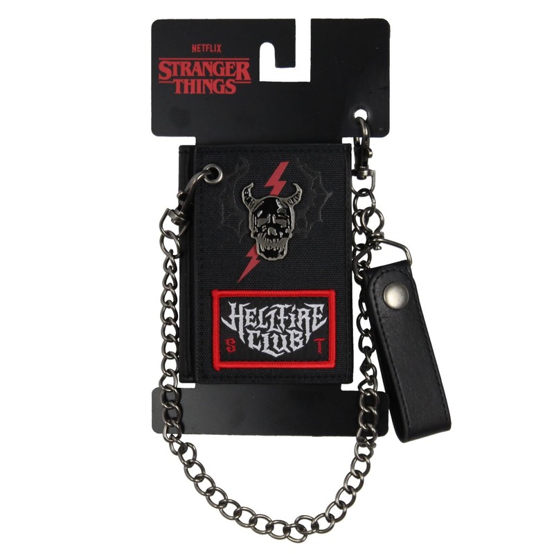 Stranger Things Hellfire Club Demogorgon Hunter Tri-Fold Snap Chain Wallet