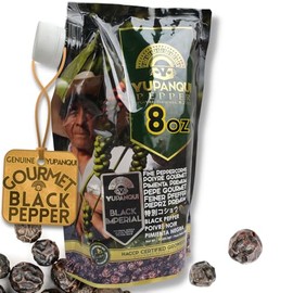 YUPANQUI Organic Black Peppercorns for Grinder Refill Award-Winning Organic Black Pepper corns Gourmet Peppercorns Whole Chef Favorite BLACK IMPERIAL (8.1oz)