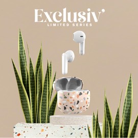 T'nB Wireless Headphones Exclusive Collection 15 Hours Running Time Fashion Design Touch Control Volume Control Beige