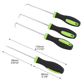 QWORK® 4-Piece Hook and Pick Set, 14cm Puller Removal Hook Set for Mechanics DIY Tools Automotive Vehicle Repair