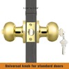 Probrico Gold Interior Door Lock with Round Ball, Polished Brass