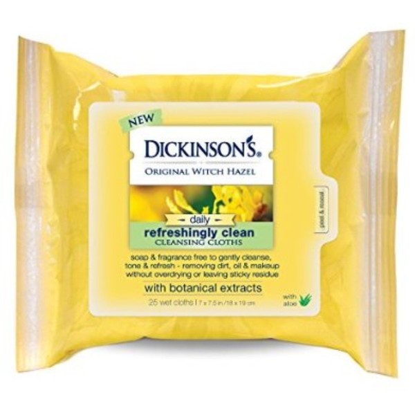Witch Hazel Cleansing Clo Size 25ct Dickinson'T Original Witch Hazel Cleansing Cloths 25ct